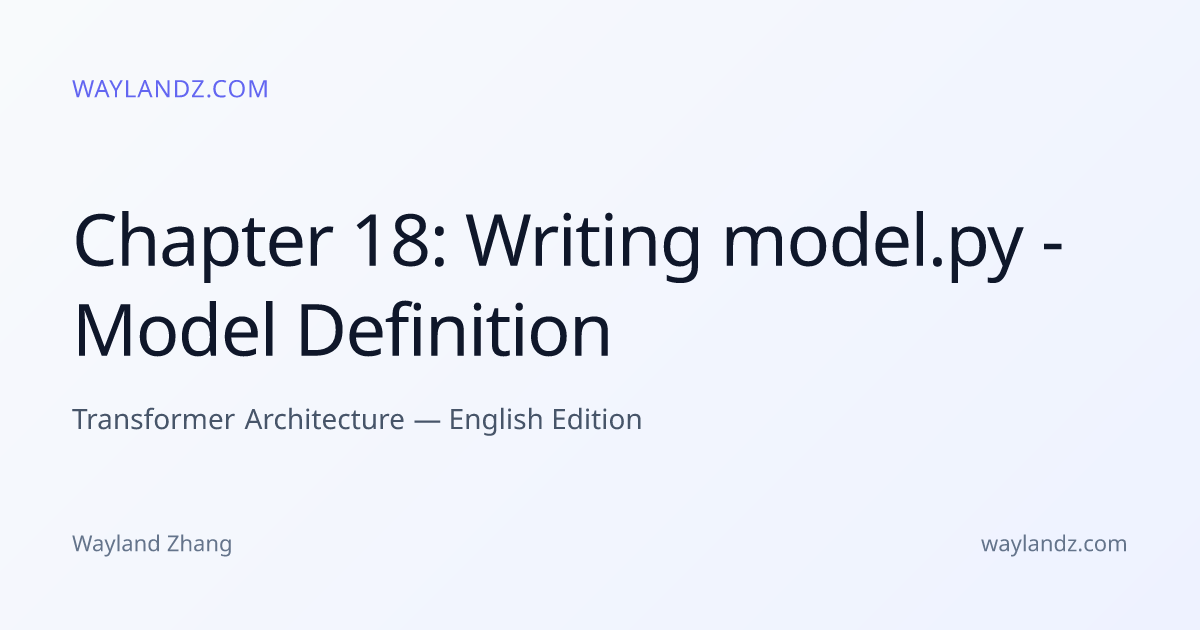 Chapter 18: Writing model.py - Model Definition | Transformer Architecture
